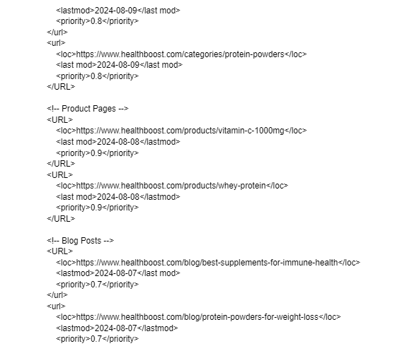 Sitemap example